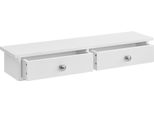 Scaffale A Muro 'Geeste' Con 2 Cassetti Scaffale Pensile 60 X 15 X 10 Cm Bianco