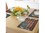 Abakuhaus Usa Tovagliette, Quarto Di Luglio, Giorno Dell'indipendenza, Dipinto Su Sfondo Rustico In Legno Antico, Tiscjdeco In Tessuto Resistente Ai Colori Per La Sala Da Pranzo E La Cucina, Marrone Chiaro, Blu, Rosso