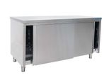 Armadio Da Lavoro Saro 1000X700X850Mm Con Ante Scorrevoli E 1 Ripiano In Acciaio Inox
