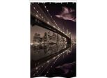 Abakuhaus New York Tenda Da Doccia Stretta, Skyline Degli Stati Uniti D'america, Set Decorativo Per Bagno In Tessuto Con Ganci, 120 X 180 Cm, Rosa Essiccata Marrone Chiaro