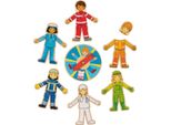 Goki 56784 Puzzle Gioco Professioni Girevole Ø = 14 Cm, Legno, 38 Pezzi, Colorato