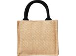 Borsa In Iuta Westford Mill / Mini Borsa Regalo In Iuta, 6 Litri (2 Pezzi/Confezione) BC4155 (Taglia Unica) (Naturale/Nero)