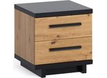 Comodino Delaware – Rovere Artisan / Nero Opaco