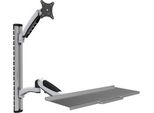 Supporto A Parete Per 15"-27"", Con Braccio E Vassoio Flessibile Per Tastiera"
