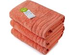 A&R AR503 | Asciugamano Biologico In Cotonelogico - 60 X 110 Cm - Colore: Rose - Dimensioni: 60 X 110 Cm