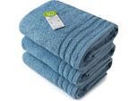 A&R AR503 | Asciugamano Biologico In Cotonelogico - 60 X 110 Cm - Colore: Blu Jeans - Dimensioni: 60 X 110 Cm
