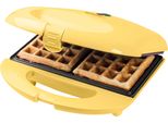Ferro Per Waffle Bestron Brussels Dal Design Retrò, Macchina Per 2 Waffle Belgi, Con Rivestimento Antiaderente E Luce Di Cottura, 700 W, Colore: Giallo