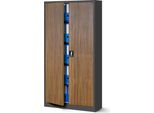 Set Di 2 Schedari C001 Armadio In Metallo Armadio In Acciaio Armadio Per Utensili Armadio Per Ufficio Armadio Per Archiviazione Armadio Universale Verniciatura A Polvere Ante A Battente 185 Cm X 90 Cm X 40 Cm Colore: Antracite/Aspetto Legno