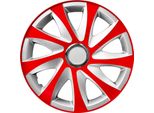 Copricerchi - Set Completo Di 4 Pezzi - Nrm Drift Extra - Rosso / Argento - 16" Pollici"