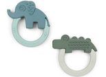Done By Deer Friends Teether Verde / Blu 2 Pezzi