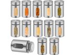 Jopassy 12 Pezzi Di Shaker Per Spezie, Barattoli Per Spezie In Vetro Da 80 Ml Con Finestra Di Visualizzazione E Regolazione A 3 Pieghe Per La Conservazione Di Spezie Ed Erbe
