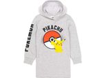 Pokemon - Vestito Con Cappuccio Per Bambina NS6551 (116) (Grigio)