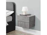Comodino Sospeso 'Ampfing' Con 2 Cassetti 40 X 29 X 30 Cm Effetto Cemento