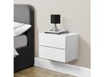Comodino Sospeso 'Ampfing' Con 2 Cassetti 40 X 29 X 30 Cm Bianco
