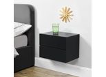 Comodino Sospeso 'Ampfing' Con 2 Cassetti 40 X 29 X 30 Cm Nero