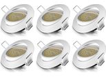 Brandson 6X Led Faretto Da Incasso Orientabile Bianco Caldo 3000K Faretto Da Soffitto / Faretto Da Soffitto 5W - 320 Lumen
