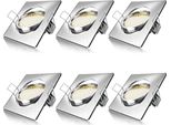 Brandson 6X Faretto Da Incasso Led In Look Acciaio Inox, Faretto Da Soffitto Orientabile Con 320 Lumen / Bianco Caldo
