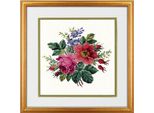 Set Punto Croce Eva Rosenstand "Bouquet Di Fiori"", Schema Di Conteggio, 25X25Cm"