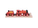 Bigjigs Rail Locomotiva Rossa Con Tender + 3 Binari