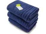 A&R AR503 | Asciugamano Biologico In Cotonelogico - 60 X 110 Cm - Colore: French Navy - Dimensioni: 60 X 110 Cm
