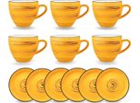 Set Di Tazze E Piattini Wilmax, 6 Pezzi, Porcellana WL-669436/AB6