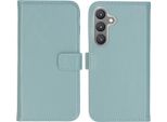 Custodia Per Samsung Galaxy S24 - Vera Pelle - Custodia Selencia Flip Flap - Azzurro