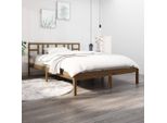 The Living Store Letto In Legno Massiccio Marrone Miele 200X200 Cm