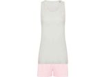 Towel City - Pigiama Con Pantaloncini Da Donna PC5002 (L) (Bianco/Rosa)