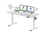 Scrivania Flexispot Regolabile In Altezza 160X80Cm, Portata 100 Kg, Con Protezione Anticollisione, Piano D'appoggio Monoblocco, 4 Funzioni Di Memoria (Bianco)