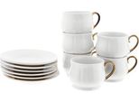 Elegante Set Di Tazze Demitasse In Porcellana Fine Da 100 Ml - Oro Elegante E Senza Tempo