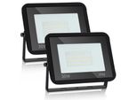 Yakimz 30W 2X Proiettore Led Faretto Led Impermeabile Proiettore Da Esterno Luce Di Sicurezza Da Esterno Per Giardino Garage Bianco Freddo