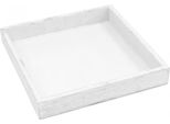 Vassoio Decorativo In Legno Bianco Vintage Quadrato 19 Cm Set Di 2