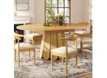 Tavolo Da Pranzo Allungabile Flieks, Tavolo Da Cucina Rotondo/Ovale Tavolo Telescopico 118-158X118X76,8 Cm, Tavolo Rotondo Per 6 Persone, Tavolo Da Sala Da Pranzo Finitura Naturale