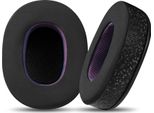Inf Cuscinetti Auricolari Di Ricambio In Pelle Ice Feel Nera E Viola, 2 Pezzi