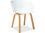 Set Di Sedie Da Pranzo Per La Cucina Ego In Rovere Bianco, Set Di 4 Sedie