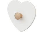 AT4 - Appendiabiti Essentiel Heart, Bianco E Faggio Grezzo