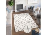Tappeto Soggiorno Camera Da Letto Design Moderno Shaggy A Pelo Lungo Grigio Crema ÖKotex 160 X 220 Cm