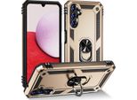 Custodia Per Samsung Galaxy A14 5G A Doppio Strato Robusta, Protezione Militare Con Supporto Ad Anello E Supporto Oro
