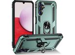 Custodia Per Samsung Galaxy A14 5G A Doppio Strato Robusta, Protezione Militare Con Supporto Ad Anello E Supporto Verde