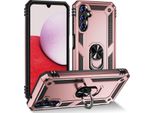Custodia Per Samsung Galaxy A14 5G A Doppio Strato Robusta, Protezione Militare Con Supporto Ad Anello E Supporto Rosa