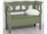 Panca Country Casa Padrino Verde 117 X 48 X H. 92 Cm - Panca In Legno Massello Con Contenitore - Mobili In Legno Massello - Mobili In Stile Country - Arredamento In Stile Country