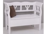 Panca Country Casa Padrino Bianca 117 X 48 X H. 92 Cm - Panca In Legno Massello Con Contenitore - Mobili In Legno Massello - Mobili In Stile Country - Arredamento In Stile Country