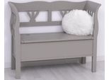 Casa Padrino Panca In Stile Country Grigio Antico 117 X 48 X H. 92 Cm - Panca In Legno Massello Con Contenitore - Mobili In Legno Massello - Mobili In Stile Country - Arredamento In Stile Country