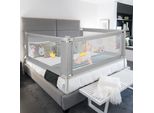 Jopassy Spondina Anticaduta Letto 200Cm Spondina Anticaduta Letto Bambino Con Spondina Regolabile In Altezza Per Culle, Letti Per Genitori - Grigio 200Cm