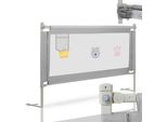 Fiqops 180Cm Protezione Letto Bambini Protezione Letto Regolabile In Altezza Protezione Anticaduta Per Bambini Protezione Letto Con Rete Arieggiata, Per Letto Famiglia E Lettino Grigio