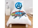Disney Home Avengers Set Di Biancheria Da Letto Reversibile Per Bambini 100% Cotone 140 X 200 Cm Federe 65 X 65 Cm