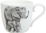 KöNitz Becher Amazing Animals - Elefanten, Tasse, Kaffeetasse, Bone China, 450 Ml, 11 2 057 2761