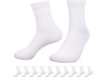 Calzini Business Unisex 96% Cotone, 10 Paia Bianchi, Taglia 39–42