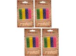 Set Di Candele Per Torta Con Supporto 48 Candele Con 48 X Supporti - Candele Per Torta Di Compleanno - Mix Di 4 Colori - [Blu-Giallo-Verde-Rosa] - Altezza - 6Cm | Candele Di Compleanno Per Feste, Natale, Celebrazioni - Candele Per Feste