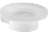 Portasapone Vetro/Ottone Cromato Bianco Opaco - Fissaggio Con Viti Incluse | Giacinto